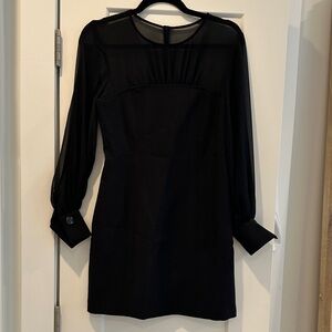 Anthropologie Elegant Black Long Sleeve Dress